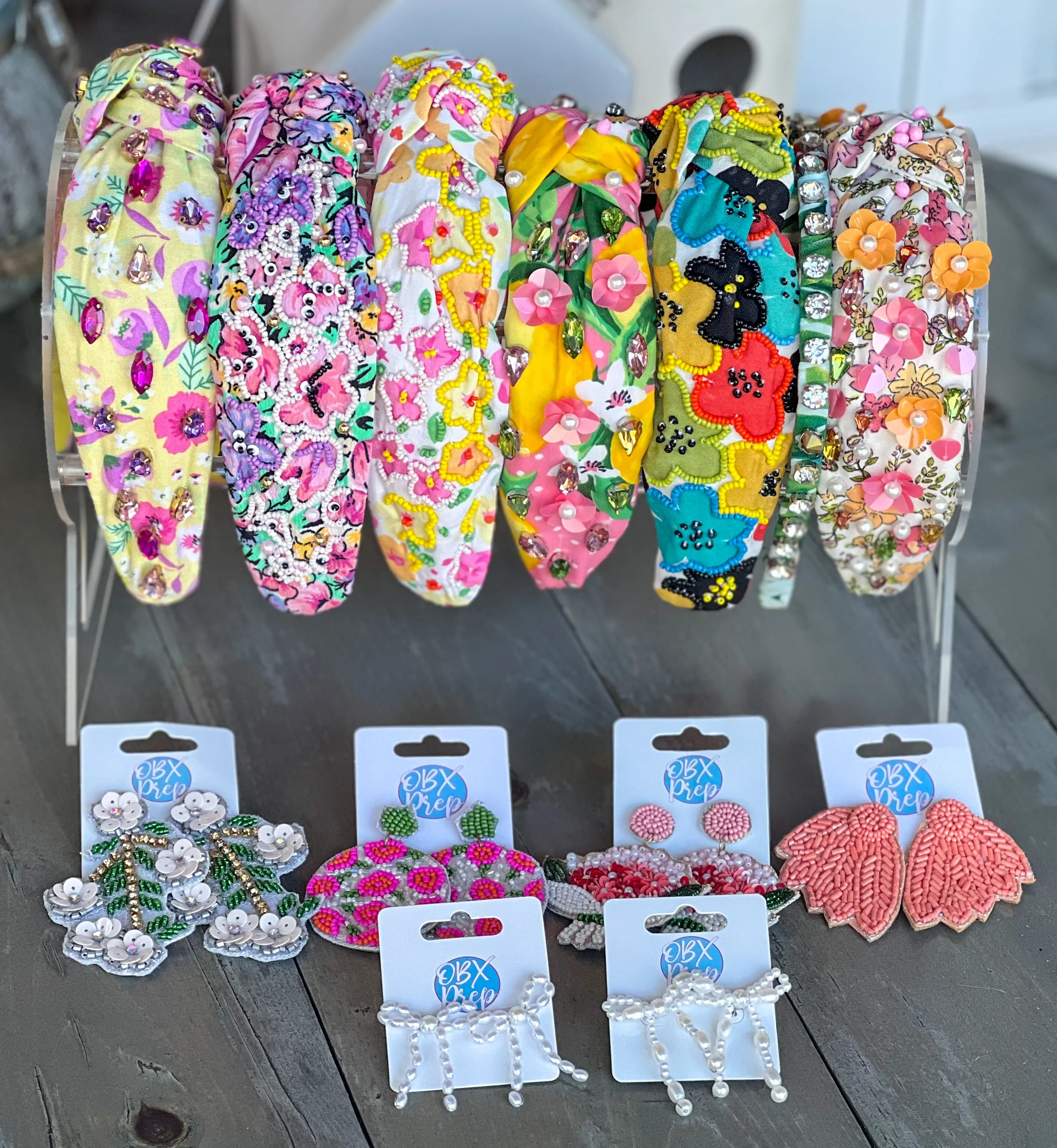 Sam Tropical Plant Rhinestone Thin Headband