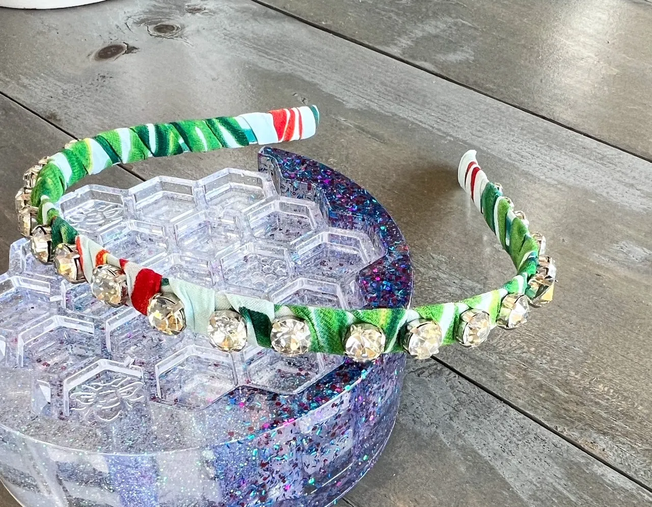 Sam Tropical Plant Rhinestone Thin Headband