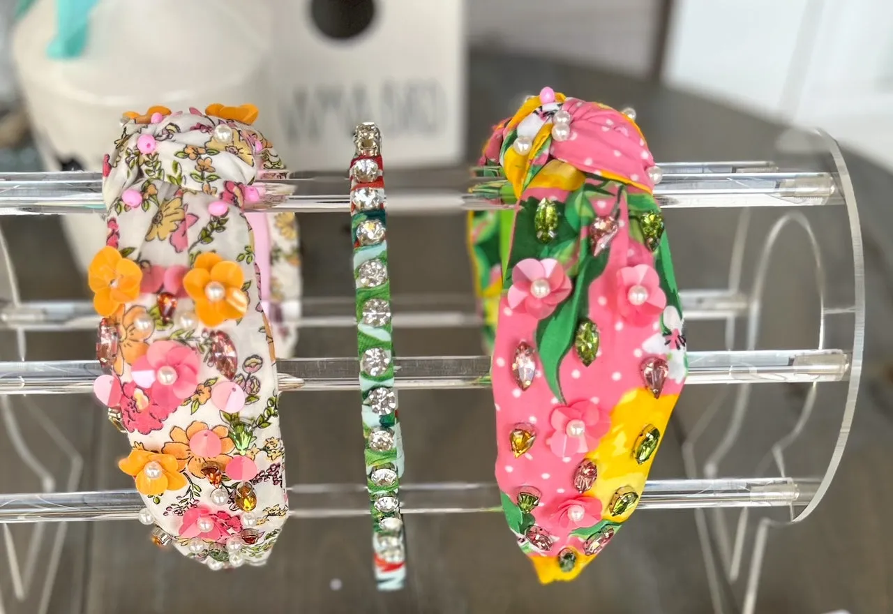 Sam Tropical Plant Rhinestone Thin Headband