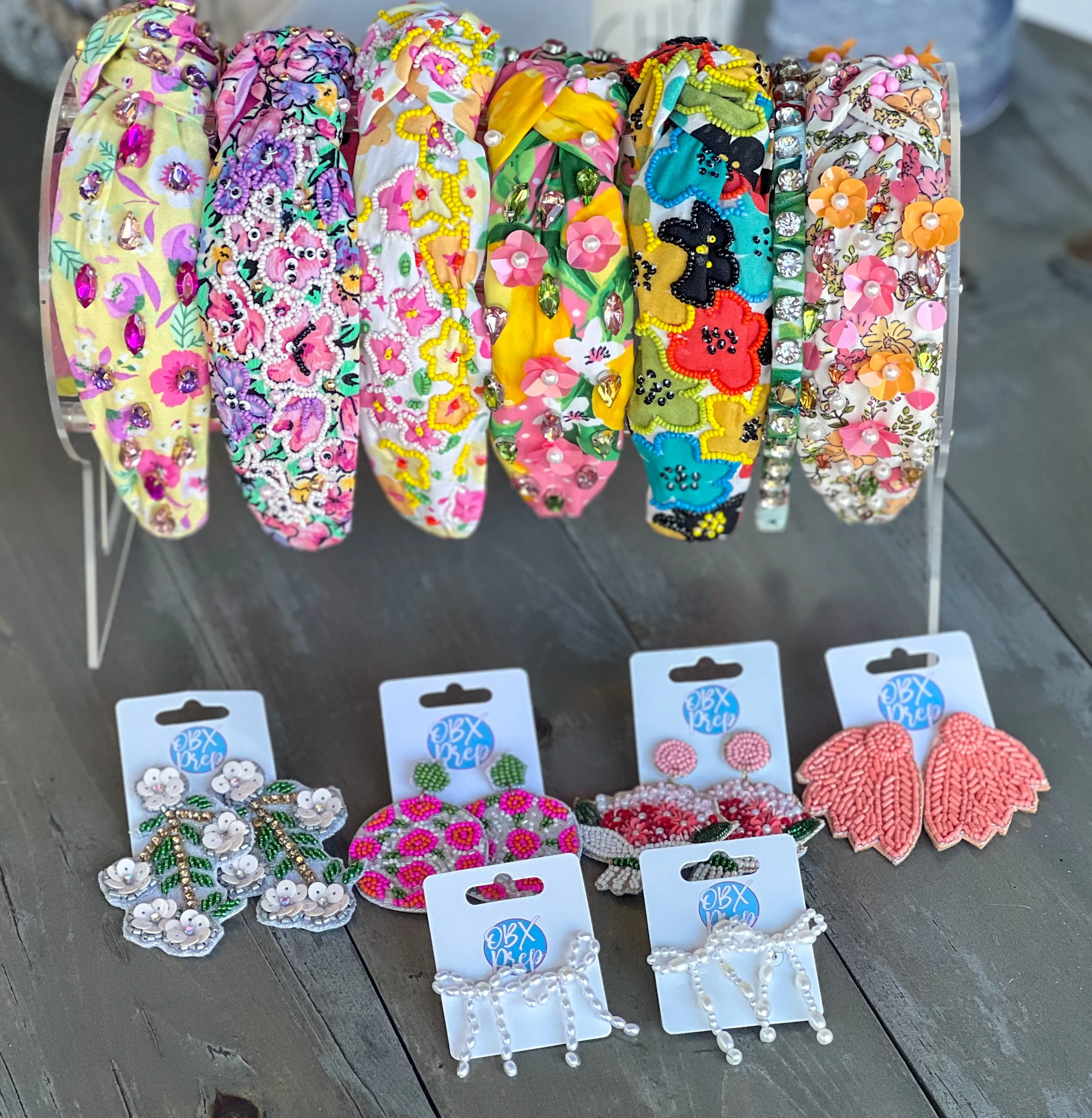 Sam Tropical Plant Rhinestone Thin Headband