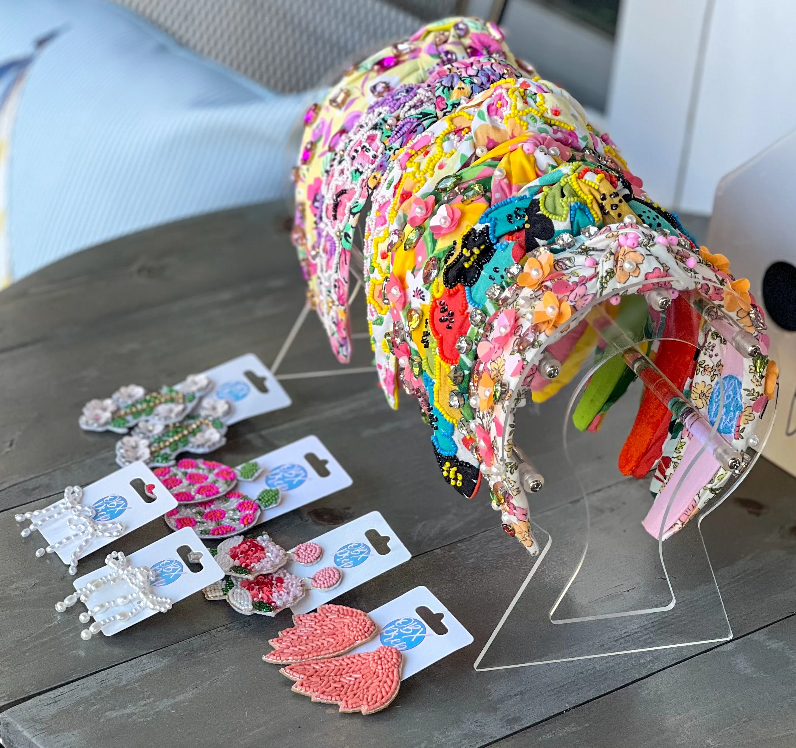 Sam Tropical Plant Rhinestone Thin Headband