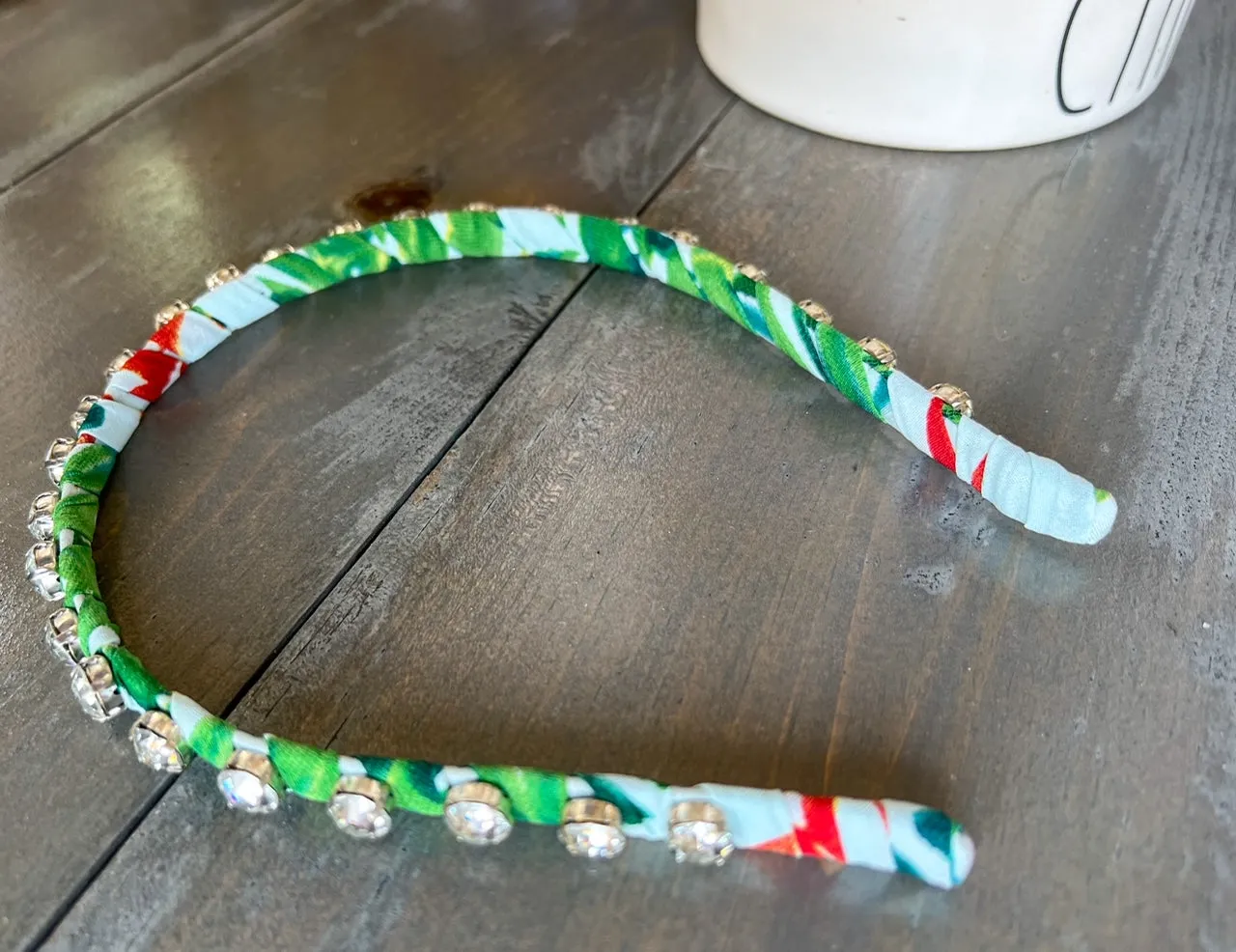 Sam Tropical Plant Rhinestone Thin Headband