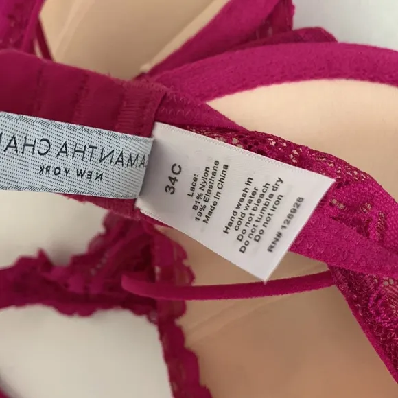 Samantha Chang Magenta Lace T-back bra