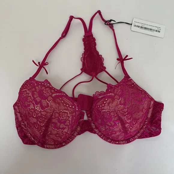 Samantha Chang Magenta Lace T-back bra