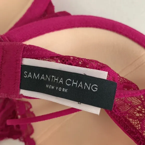 Samantha Chang Magenta Lace T-back bra