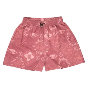 Santa Cruz Womens Swim Shorts Venice Swim Short - Red Patchwork