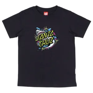 Santa Cruz Youth T-Shirt Youth Shark Dot Front T-Shirt - Black