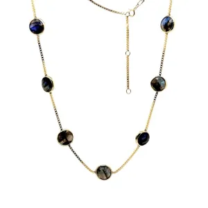 Sarah Labradorite Moon Necklace