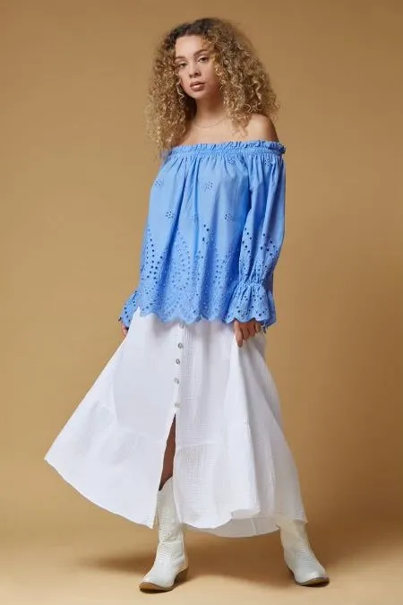 Scandal - "Buttercup" - Off Shoulder Top - in TAUPE