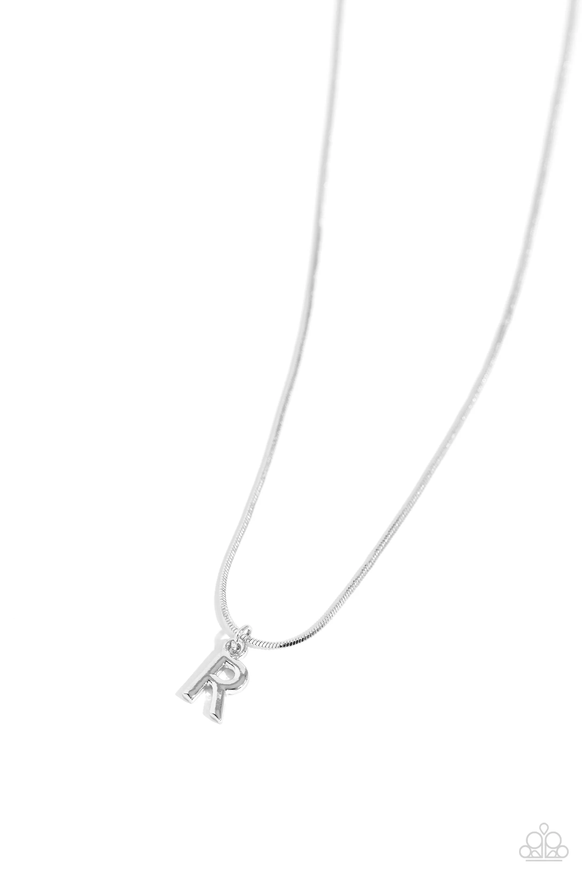 Seize the Initial - Silver - R Necklace - Paparazzi Accessories