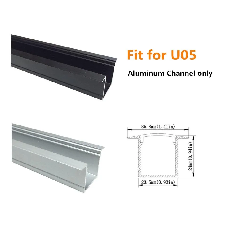 Seperate Aluminum Housing Only for U-Shape and V-Shape LED Aluminum Profile, Fit for U01, U02, U03, U04, U05, U06, V01, V02, V03