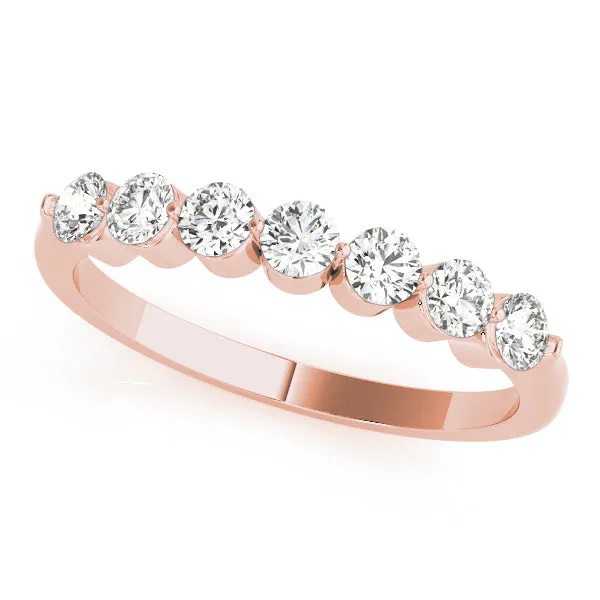 Seven Round Bezel Set Diamond Wedding Band