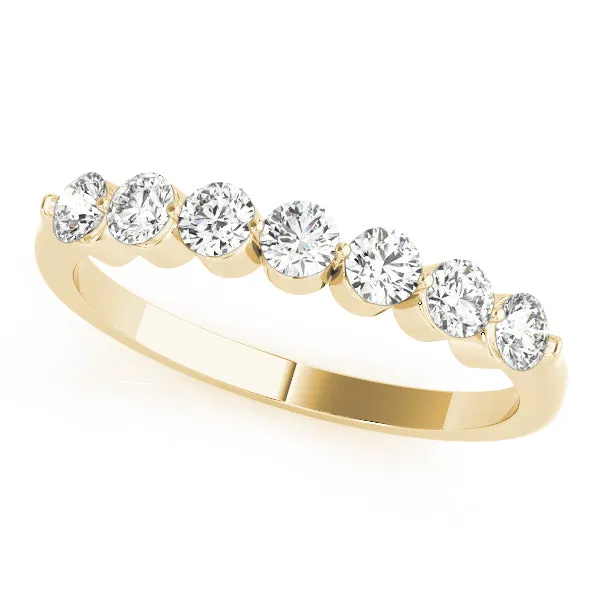 Seven Round Bezel Set Diamond Wedding Band