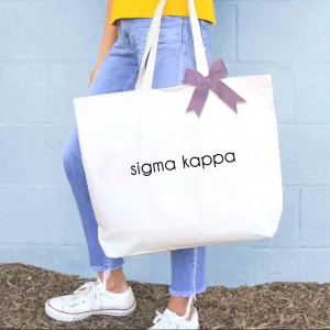 Sigma Kappa Tote Bag with Bow in Sorority Color