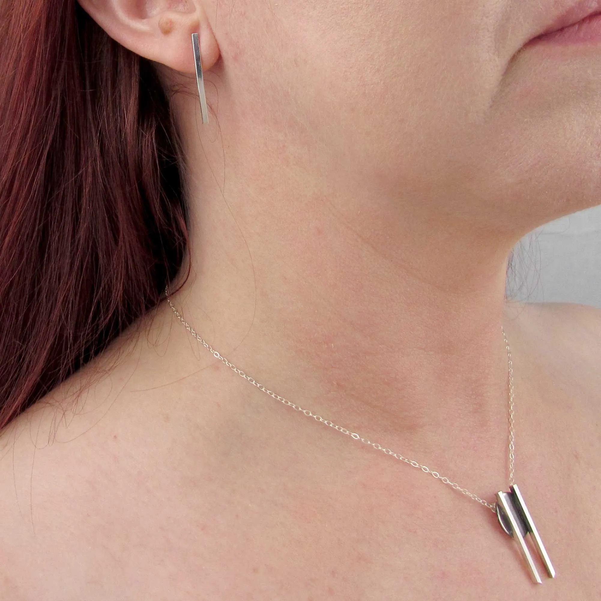 Silver Bar Earrings