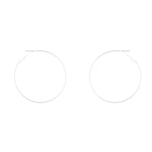 Silver Rounded 6cm Hoop Earrings