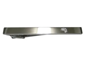 Silver Toned Etched Sleek Chameleon Tie Clip