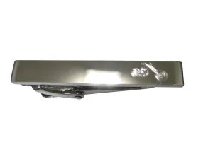 Silver Toned Etched Sleek Chopper Motorcycle Skinny Tie Clip