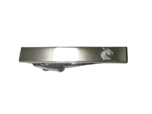Silver Toned Etched Sleek Dragon Head Skinny Tie Clip