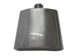 Silver Toned Etched Sleek Fire Truck With Ladder 6 Oz. Stainless Steel Flask