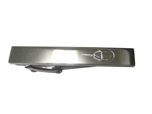 Silver Toned Etched Sleek Horseshoe Crab Skinny Tie Clip