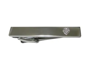 Silver Toned Etched Sleek Lion Head Skinny Tie Clip