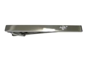 Silver Toned Etched Sleek Lobster Tie Clip
