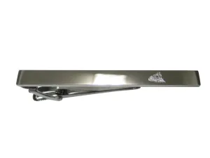 Silver Toned Etched Sleek Locomotive Train Tie Clip