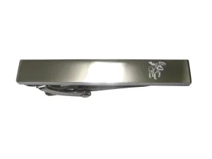 Silver Toned Etched Sleek Moose Skinny Tie Clip
