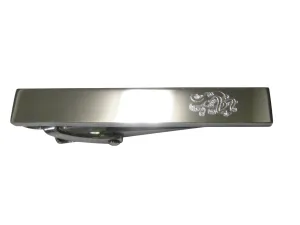 Silver Toned Etched Sleek Octopus Skinny Tie Clip
