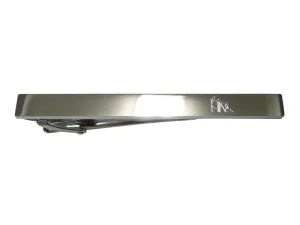 Silver Toned Etched Sleek Oil Drill Tie Clip