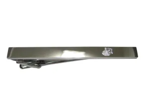 Silver Toned Etched Sleek Puma Head Tie Clip