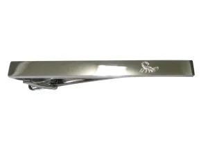 Silver Toned Etched Sleek Scorpion Tie Clip