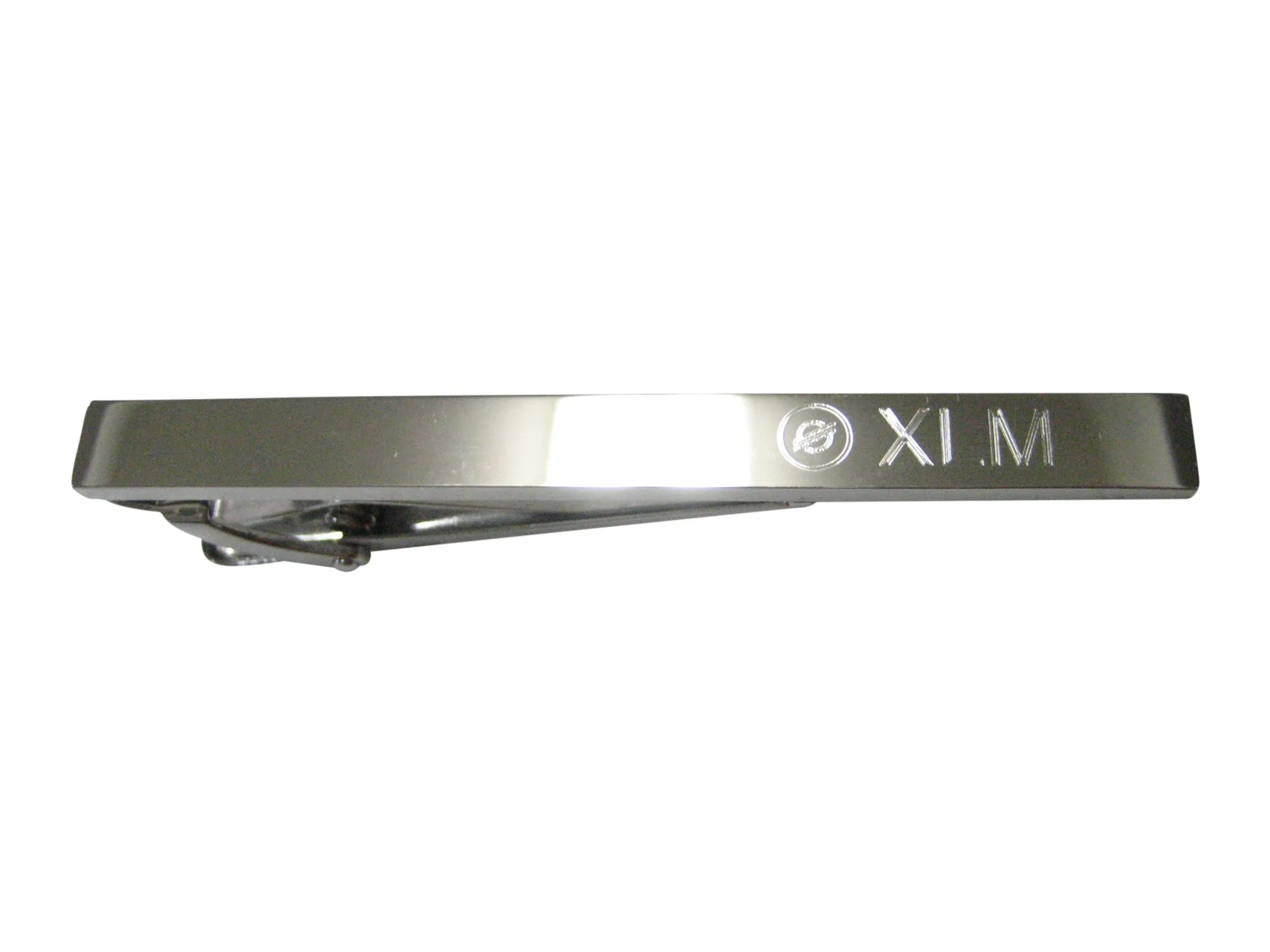 Silver Toned Etched Sleek Stellar Lumens Coin XLM Cryptocurrency Blockchain Tie Clip