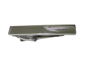Silver Toned Etched Sleek Whale Skinny Tie Clip