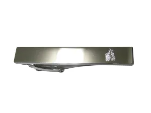 Silver Toned Etched Sleek Zebra Head Skinny Tie Clip