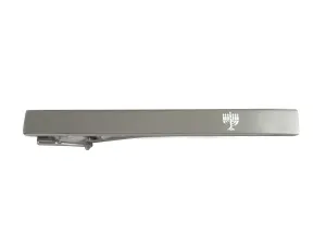 Silver Toned Sleek Etched Menorah Tie Clip