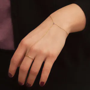 Slave Bracelet Ring 925 Silver Handchain with Gemstone