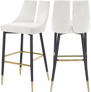 Sleek Cream Velvet Stool