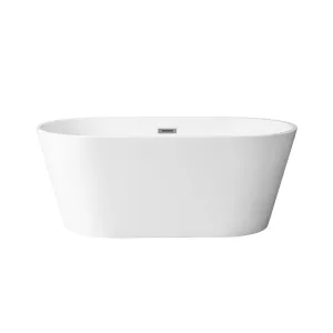 Sleek Round Bathtub - Free Standing - 67" Acrylic/White