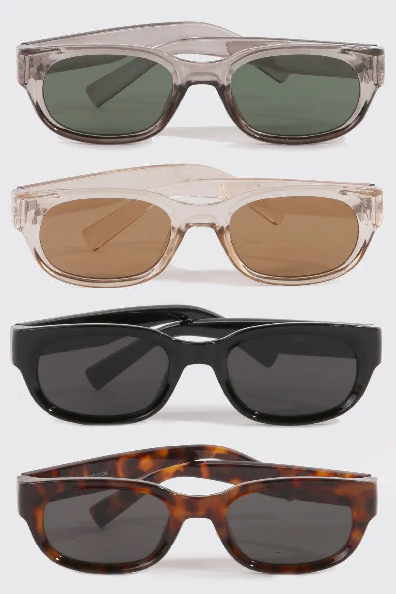 Sleek Vision Oval Frame Sunglasses (Assorted)