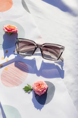 Small Bevelled Square Frame Sunglasses