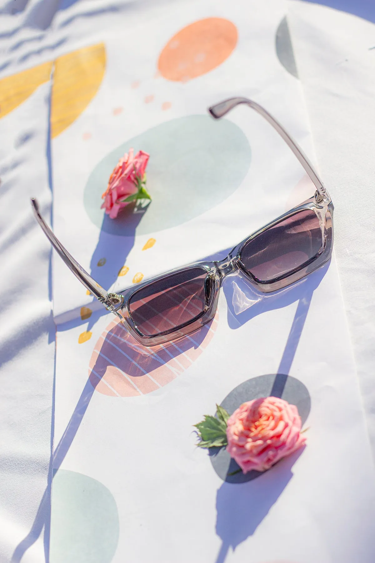 Small Bevelled Square Frame Sunglasses