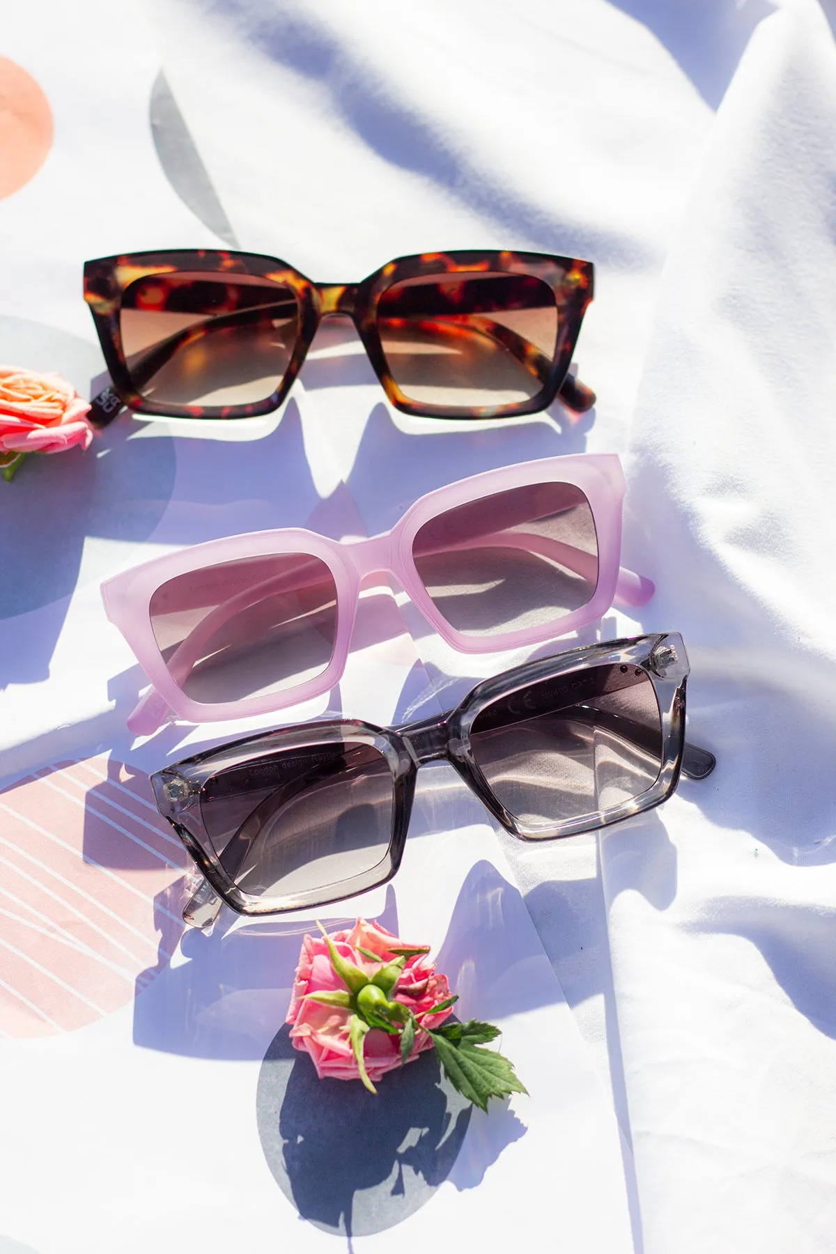 Small Bevelled Square Frame Sunglasses