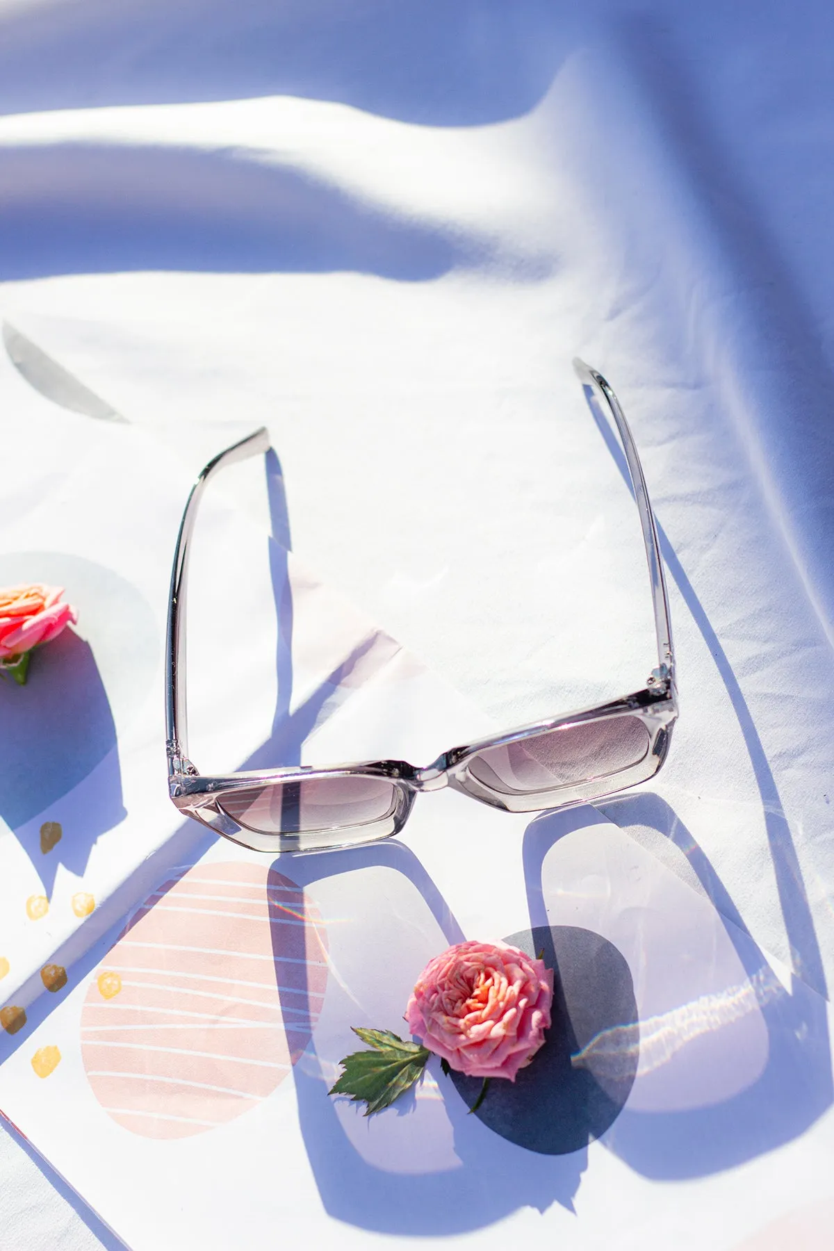 Small Bevelled Square Frame Sunglasses