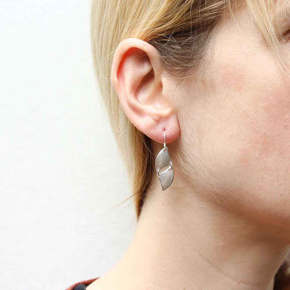 Small Linked Fans Wire Earrings