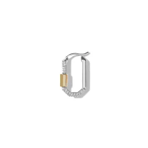 Small Pave Diamond  Single Lock Earring