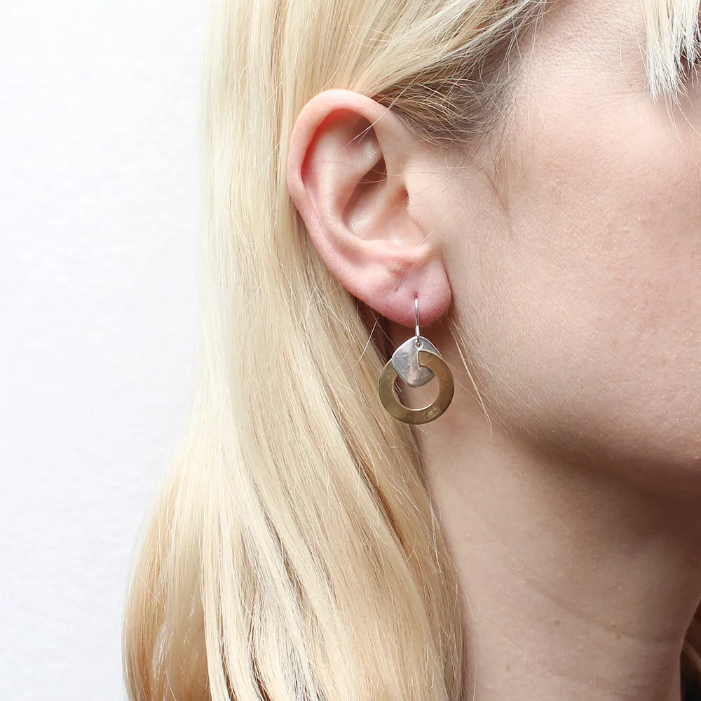 Small Ring with Rounded Square Wire Earrings