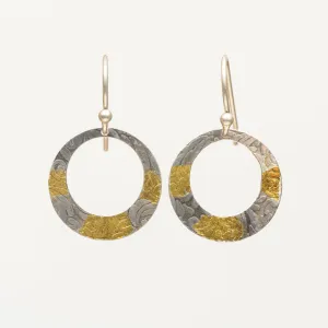 Small Sterling Hoops with 24kt Gold