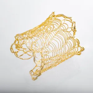 Snakeskin Pattern Knitted Gold Cuff